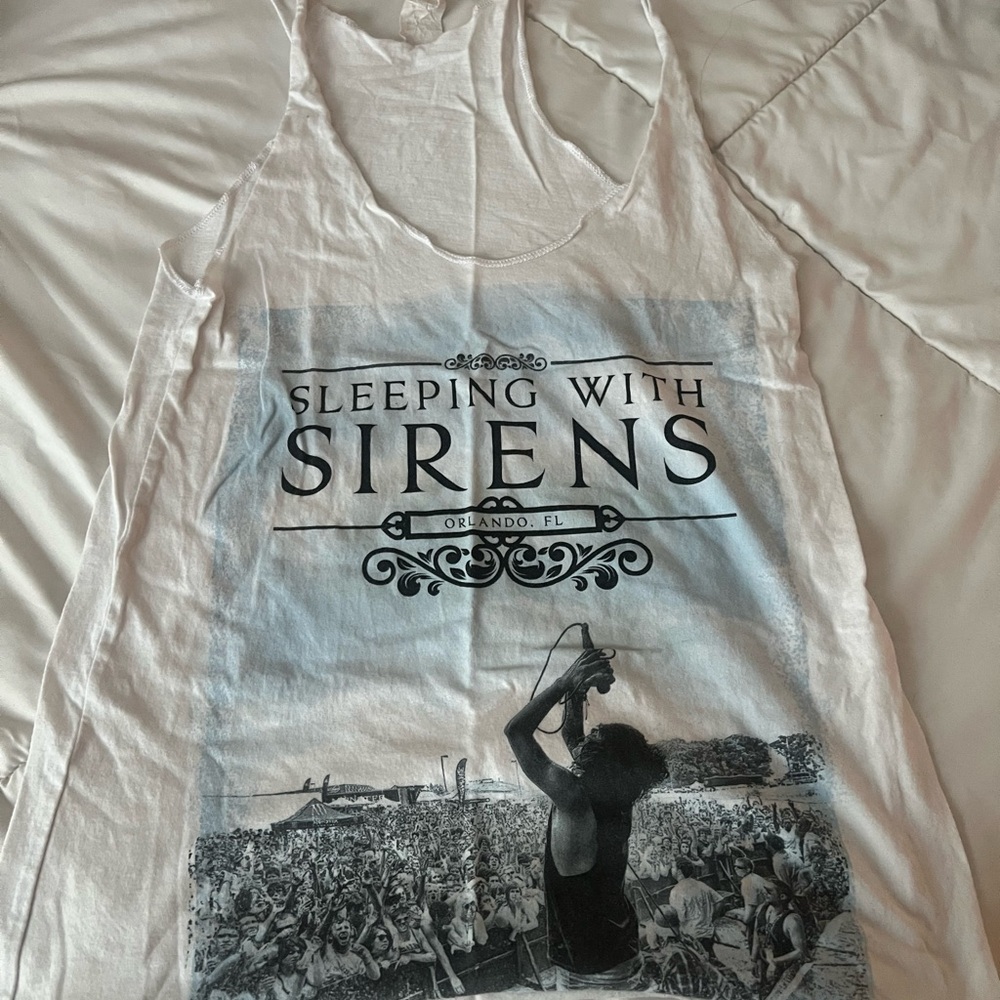 White Graphic Tank Top